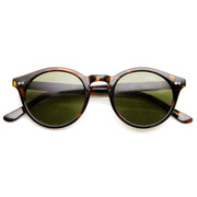 zeroUV Vintage Inspired Key Hole Round Spectacles P3 Sunglasses 7055 Sunglasses White Smoke Tortoise Green