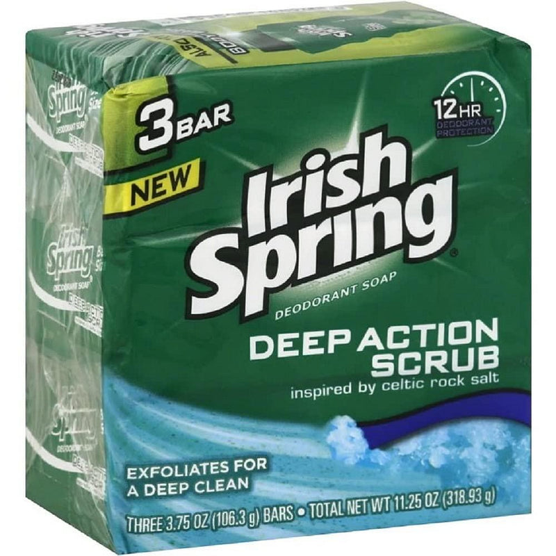 Irish Spring Irish Spring Deep Action Scrub Deodorant Soap - 3 Bars X 4oz Bar Soap Dark Slate Gray