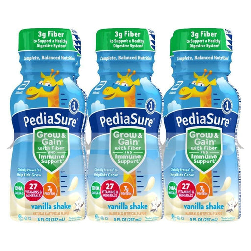PediaSure PediaSure Grow & Gain with Fiber Kids' Nutritional Shake, Vanilla - 8 fl oz, 6 Count Fitness & Nutrition White Smoke