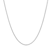 Bids.com 14k White Gold Round Cable Link Chain 1.1mm Necklaces White Smoke 18 / White Gold