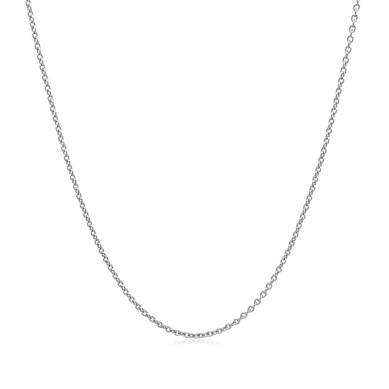Bids.com 14k White Gold Round Cable Link Chain 1.1mm Necklaces White Smoke 18 / White Gold