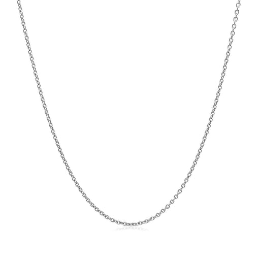 Bids.com 14k White Gold Round Cable Link Chain 1.1mm Necklaces White Smoke 18 / White Gold