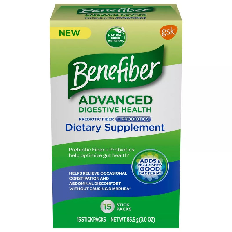 Benefiber Benefiber Advanced Digestive Health Prebiotic Fiber Supplement Powder With Probiotics Health & Beauty Light Gray