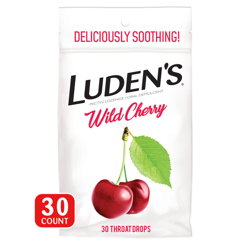Luden's Luden's Throat Drops Wild Cherry Flavor 30 Drops/Bag Health & Beauty White Smoke