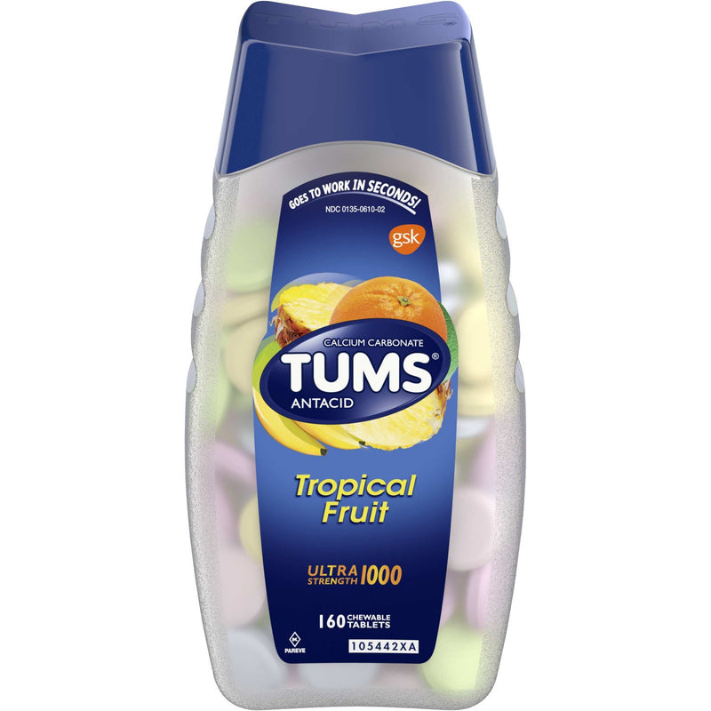 Tums Tums Ultra Strength Assorted Tropical Fruit Antacid Chewable Tablets For Heartburn Relief Health Care White Smoke