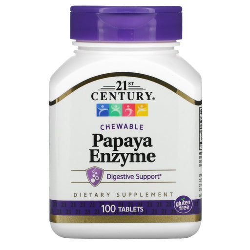 21st Century 21st Century® Papaya Enzyme – Digestive Health Support (Chewable Tablets) Digestive Support Supplements Lavender