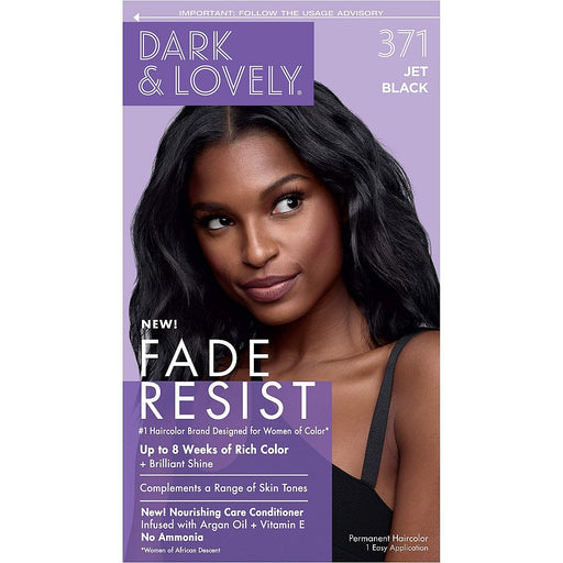 0 Dark & Lovely SoftSheen-Carson Fade Resist Rich Conditioning Hair Color, Jet Black, 1 Kit Hair Color Black Default Title