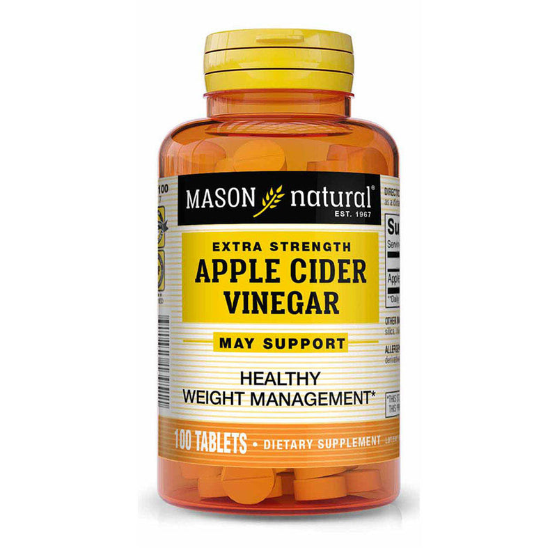 Mason Natural Mason Natural Extra Strength Apple Cider Vinegar, 100 Tablets Herbal Supplements White Smoke