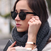 zeroUV Women's Indie Round Metal Laser Cut Mesh Cat Eye 9432 Sunglasses Black Gold,Black,Silver,Rose Gold,Silver White Smoke,Gold White Smoke