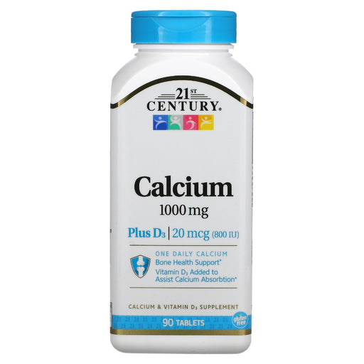 21st Century 21st Century Calcium Plus D Tablets, 1000 Mg Vitamins & Supplements Light Gray