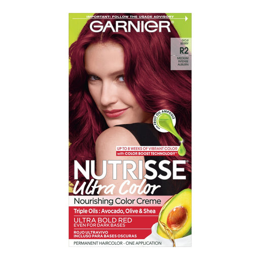 Nutrisse Garnier Nutrisse Ultra Hair Color R2  Medium Intense Auburn 1 Ct Hair Color Dark Red
