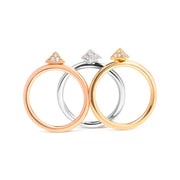 Bids.com 14K Tri Color Gold 1/3 Cttw Diamond Pyramid Stackable Band Ring Set (G-H Color, SI1-SI2 Clarity) - Size 7 Rings White Smoke 7 / YellowWhiteRose.Gold
