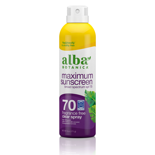 Alba Botanica Alba Botanica Hawaiian Sun Care Maximum Clear Spray Sunscreen SPF 70 6 Oz Sunscreen Lavender
