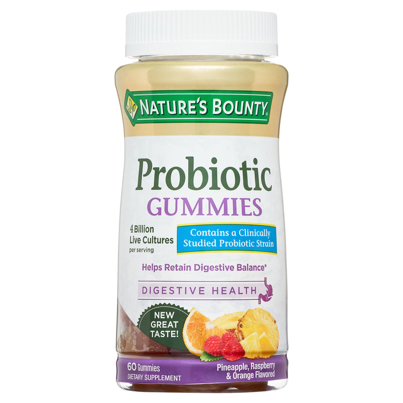 Nature's Bounty Nature's Bounty Probiotic Gummies Digestive Health Pineapple, Raspberry & Orange Flavored Vitamins & Supplements Lavender