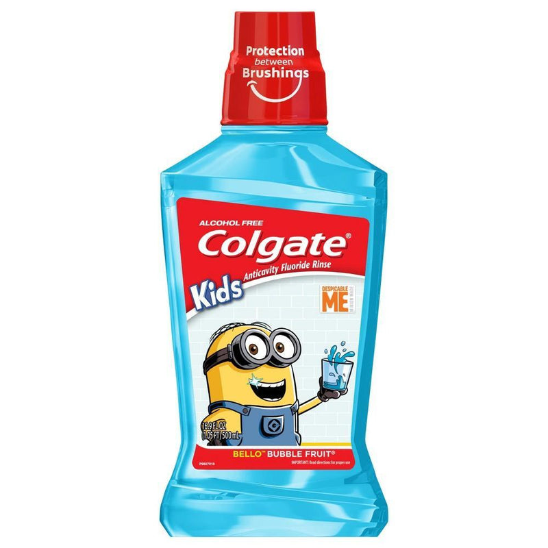 Colgate Colgate Fluoride Rinse, Anticavity, Despicable Me, Bello Bubble Fruit, Kids 16.9 Oz Mouthwash White Smoke