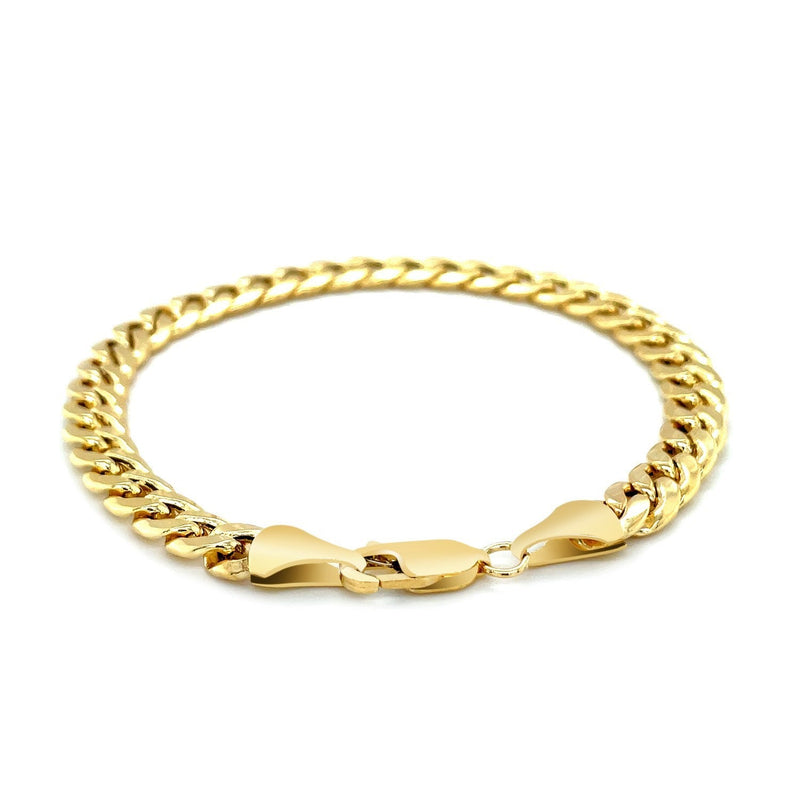 Bids.com 10k Yellow Gold Semi Solid Miami Cuban Bracelet (6.60 mm) Bracelets White Smoke 8.5 / Yellow Gold
