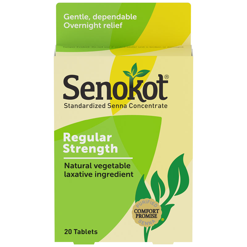 Senokot Senokot Natural Vegetable Laxative, 20 Tablets Medicine & Drugs Yellow Green