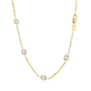 Bids.com 14k Yellow Gold CZ By the Yard Long Links Necklaces White Smoke 16 / Yellow Gold,18 / Yellow Gold,38 / Yellow Gold