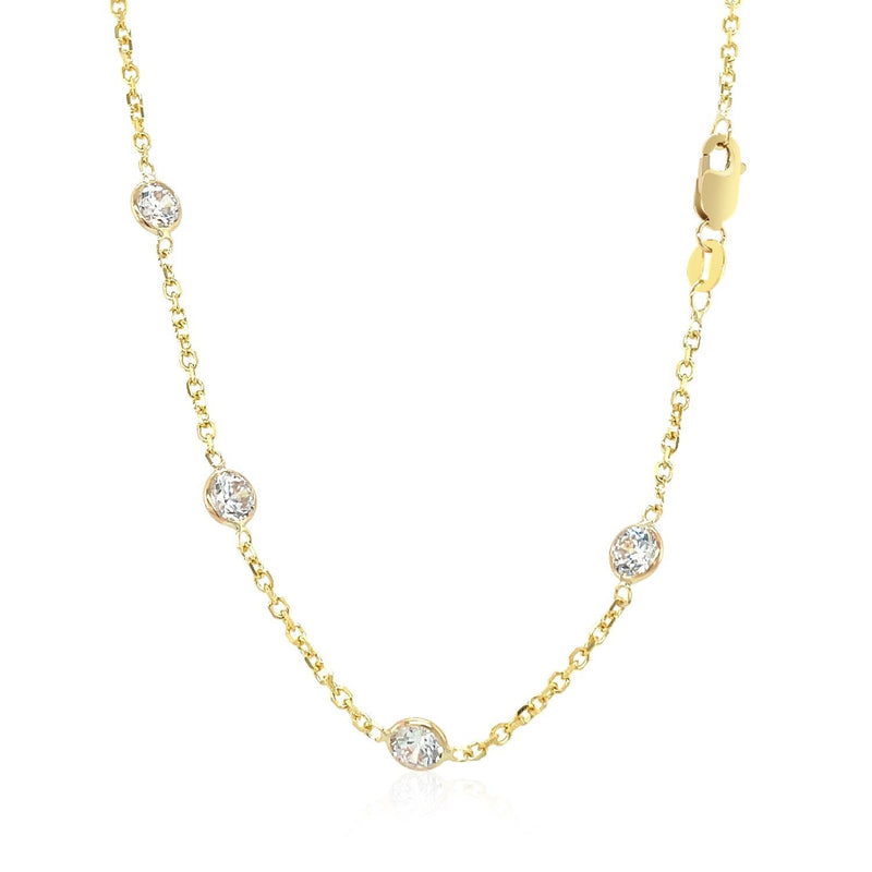 Bids.com 14k Yellow Gold CZ By the Yard Long Links Necklaces White Smoke 16 / Yellow Gold,18 / Yellow Gold,38 / Yellow Gold