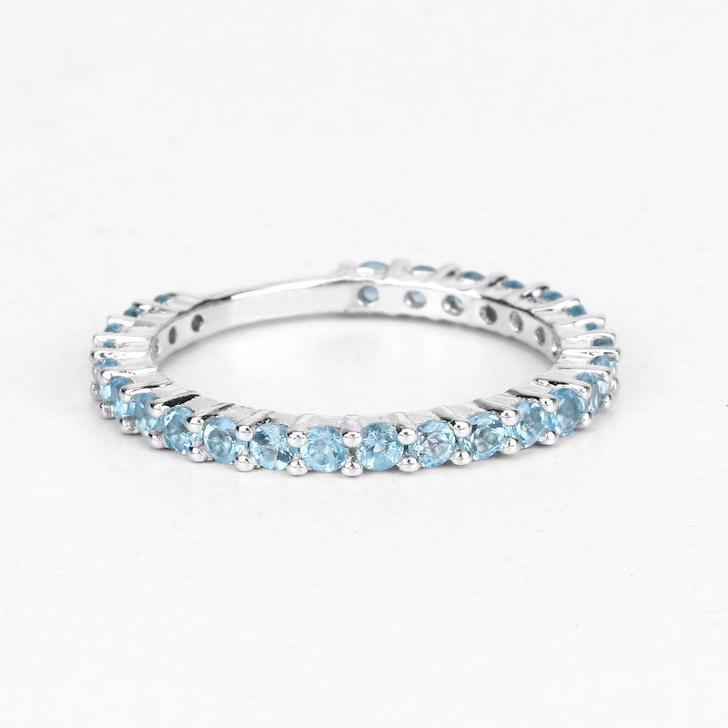 Bids.com 0.94 Carat Genuine Swiss Blue Topaz .925 Sterling Silver Ring Rings White Smoke size 7.00,size 6.00,size 8.00,size 5.00,size 9.00