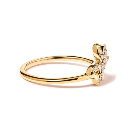 Bids.com 10K Yellow Gold 1/10 Cttw Diamond  Palm Tree Statement Ring (H-I Color, I1-I2 Clarity) - Ring Size 7 Rings White Smoke 7 / Yellow.Gold,6 / Yellow.Gold,8 / Yellow.Gold