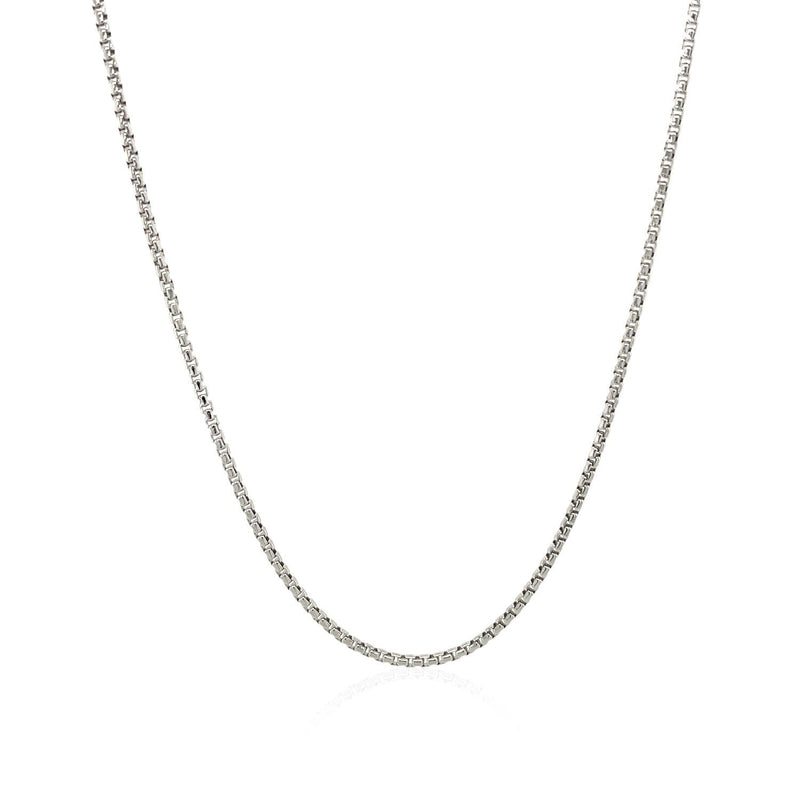 Bids.com 14k White Gold Round Box Chain 1.35 mm Necklaces White Smoke 16 / White Gold,18 / White Gold,20 / White Gold