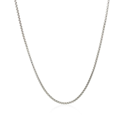 Bids.com 14k White Gold Round Box Chain 1.35 mm Necklaces White Smoke 16 / White Gold,18 / White Gold,20 / White Gold