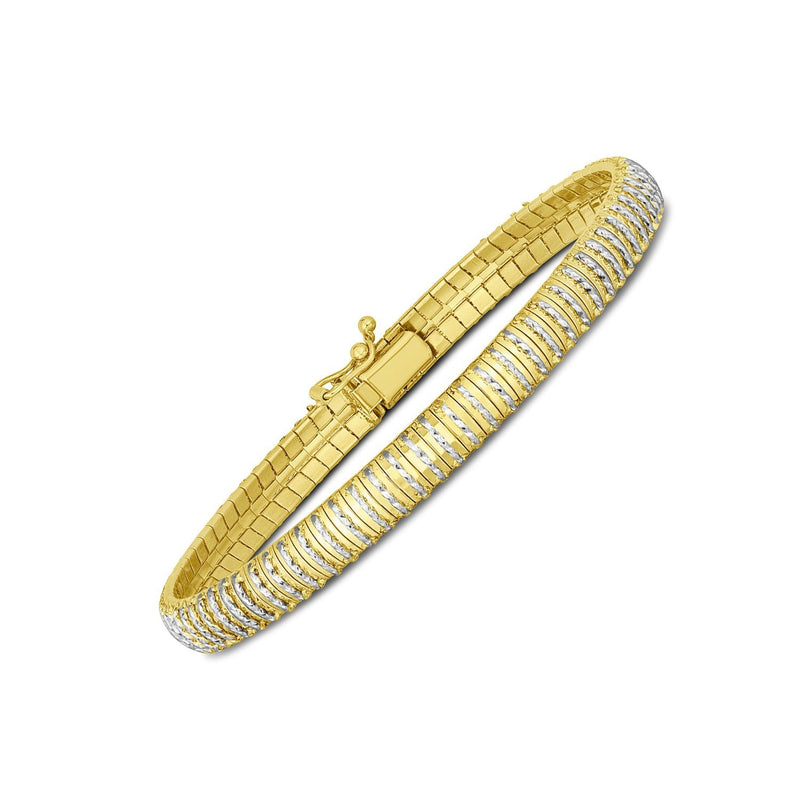 Bids.com 14k Yellow Gold Diamante Flex Bracelet (5.80 mm) Bracelets White Smoke 7 / Yellow Gold