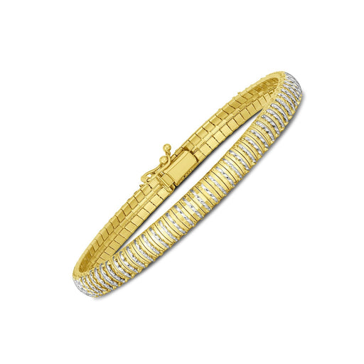 Bids.com 14k Yellow Gold Diamante Flex Bracelet (5.80 mm) Bracelets White Smoke 7 / Yellow Gold