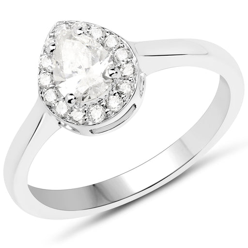 Bids.com 14K White Gold 0.64 Carat Genuine White Diamond Ring Rings White Smoke size 7.00,size 6.00,size 8.00