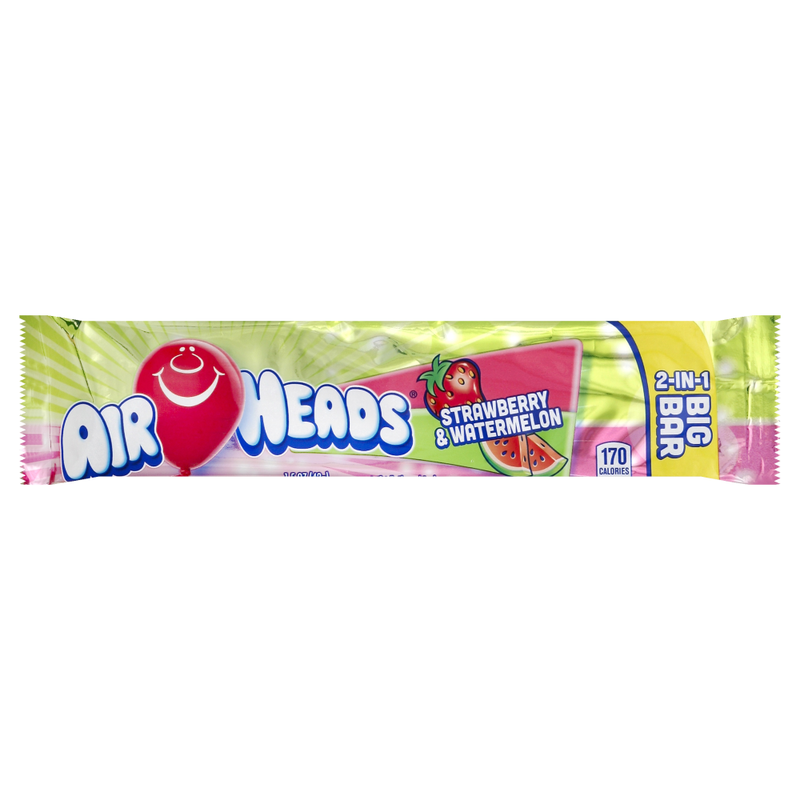 AirHeads AirHeads Candy Strawberry & Watermelon 2 In 1 Big Bar Candy & Chocolate Dark Khaki