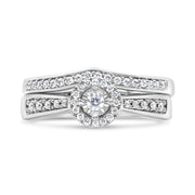 Bids.com .925 Sterling Silver 1/3 Cttw Diamond Halo and Pave Shank Engagement Ring Set (I-J Color, I3 Clarity) - Ring Size 7 Rings Gray 7 / White.Sterling Silver,6 / White.Sterling Silver,8 / White.Sterling Silver,9 / White.Sterling Silver,5 / White.Sterling Silver,10 / White.Sterling Silver