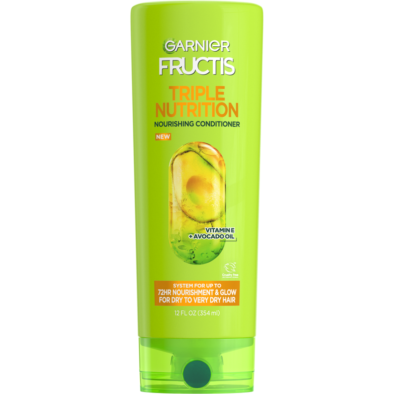 Fructis Fructis Garnier Triple Nutrition Nourishing Conditioner, 12 Fl Oz Conditioners Green Yellow