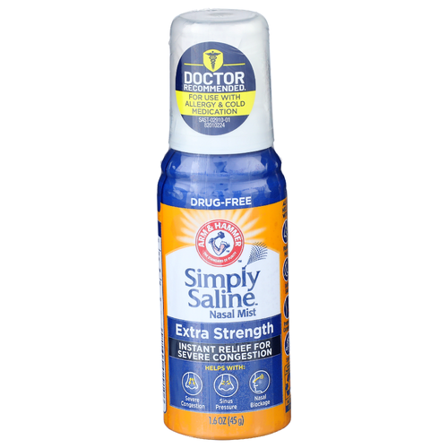 Arm & Hammer Arm & Hammer Simply Saline Nasal Mist - Extra Gentle, 1.5 oz Spray Respiratory Care White Smoke