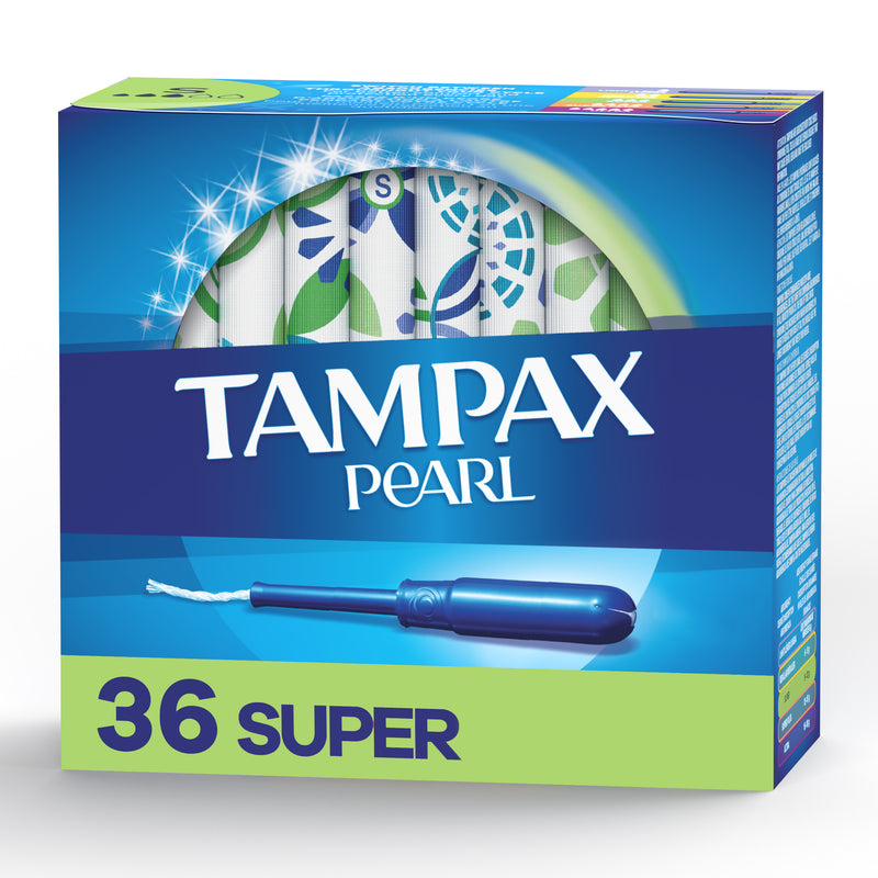 Tampax Tampax Pearl Tampons Super Absorbency With Leak Guard Braid, Unscented Tampons White Smoke