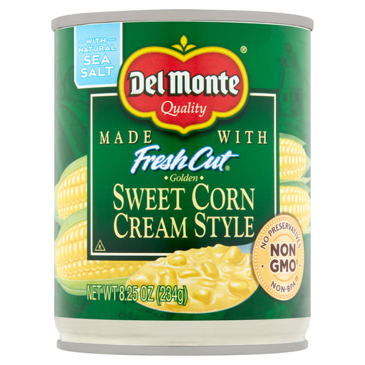 Del Monte Del Monte Fresh Cut Golden Sweet Corn Cream Style 8.25 Oz. Pull-Top Can Soups & Broths Light Gray