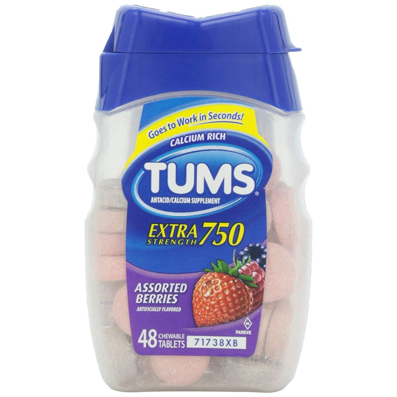 Tums Tums Chewable Antacid Tablets For Extra Strength Heartburn Relief, Assorted Berries Flavors Health & Beauty White Smoke