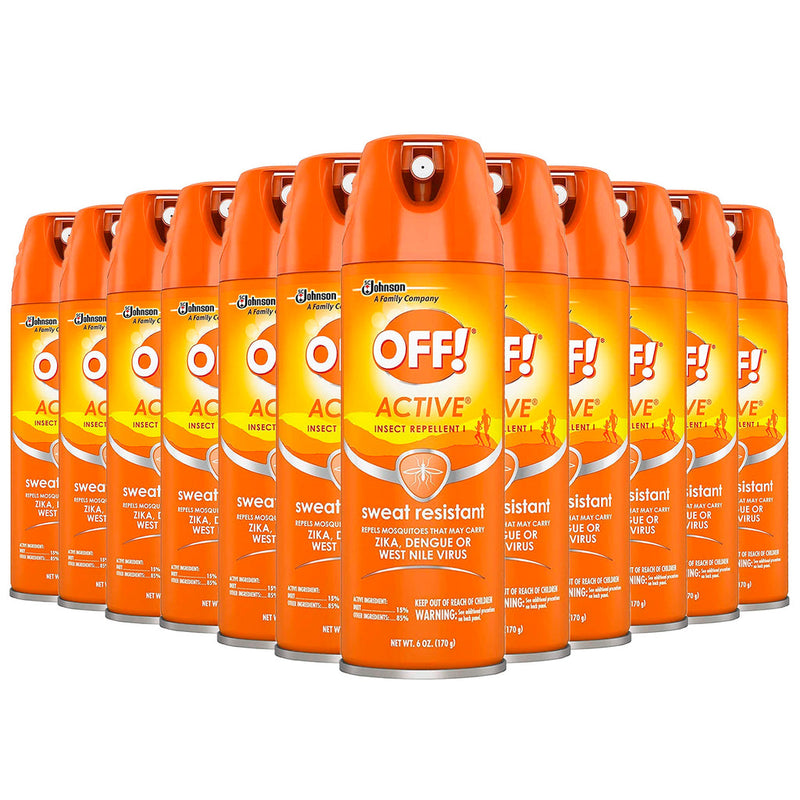 Off! Off! Active Insect Repellent Spray Sweat Resistant 6 oz Repellents White Smoke