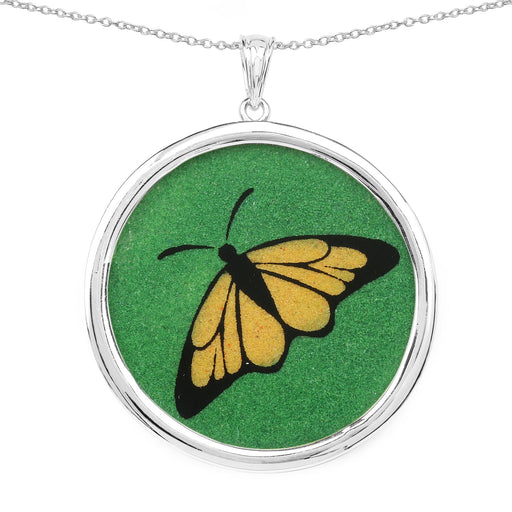 Bids.com 29.50 Carat Genuine Emerald .925 Sterling Silver Pendant Pendants White Smoke size 18.00