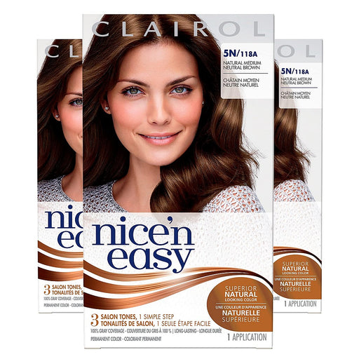 0 Nice’n Easy Nice N Hair Color #5N Medium Neutral Brown Hair Color White Smoke Default Title