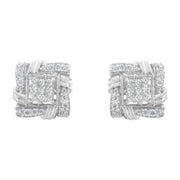 Bids.com .925 Sterling Silver 1/2 Cttw Round-Cut Diamond Stud Earrings (I-J Color, I1-I2 Clarity) Earrings White Smoke White.Sterling Silver / 0.5