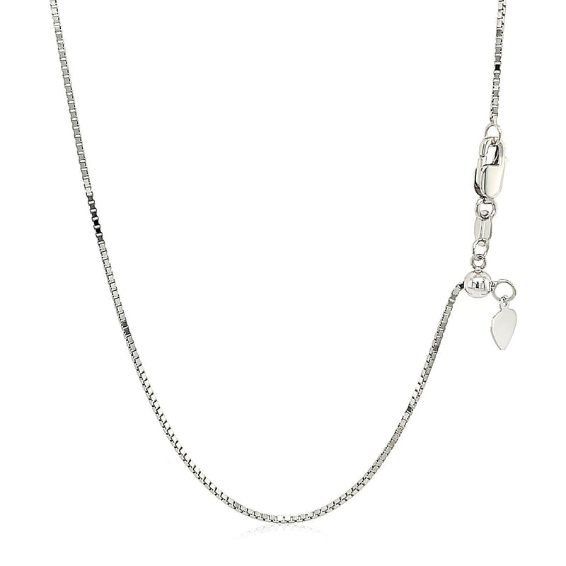 Bids.com 10k White Gold Adjustable Box Chain 0.85mm Necklaces White Smoke 22 / White Gold