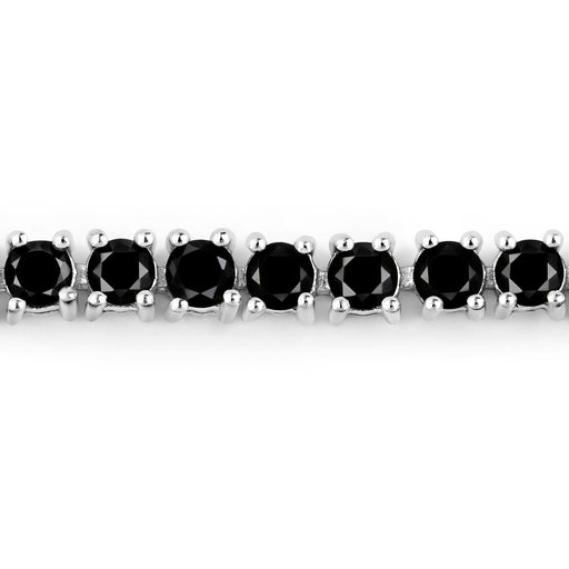 Bids.com 3.15 Carat Genuine Black Diamond .925 Sterling Silver Bracelet Bracelets Black size 7.00