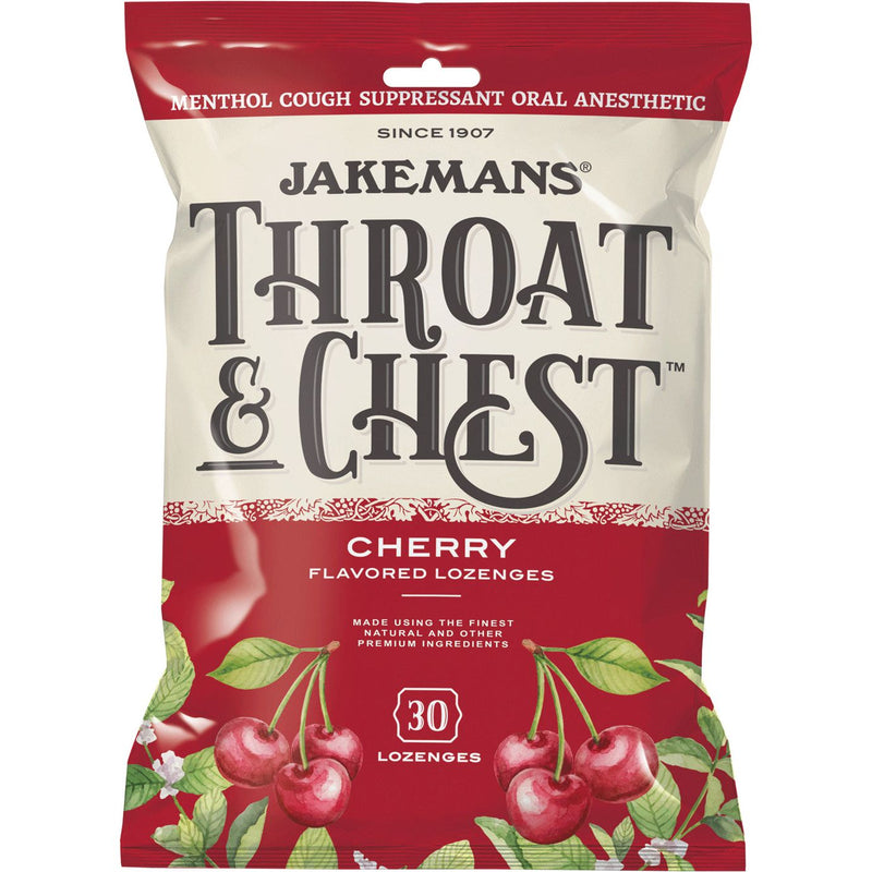 Jakemans Jakemans Throat & Chest Lozenges, Cherry Menthol, 30 Pc Health & Beauty White Smoke