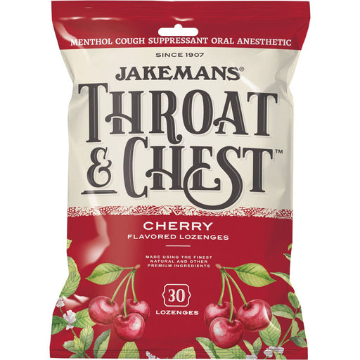 Jakemans Jakemans Throat & Chest Lozenges, Cherry Menthol, 30 Pc Health & Beauty White Smoke