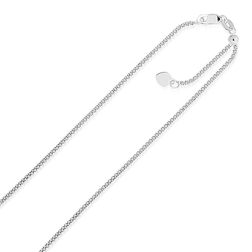 Bids.com 14k White Gold Adjustable Popcorn Chain 1.3mm Necklaces White Smoke 22 / White Gold,One / White Gold