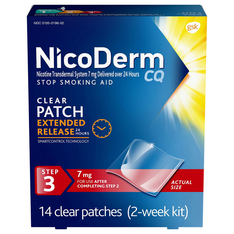 Nicoderm CQ Nicoderm Cq Stop Smoking Aid  7Mg Step 3 Clear Patch 14Ct Appliques & Patches Midnight Blue