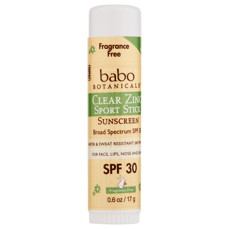 Babo Botanicals Babo Botanicals SPF 30 Clear Zinc Sport Stick Sunscreen Fragrance Free Sunscreen Tan