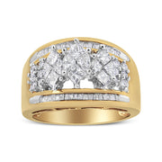 Bids.com 10K Yellow and White Gold 1 1/2 Cttw Pear Shaped 3 Stone Style Diamond Ring Band (H-I Color, SI1-SI2 Clarity) - Ring Size 7 Rings White Smoke 7 / YellowWhite.Gold