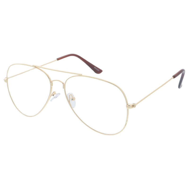 zeroUV Retro Full Metal Aviator Sunglasses With Clear Lenses Glasses 9591 Glasses White Smoke Gold Clear,Black Clear,Silver Clear,Rose Gold Clear